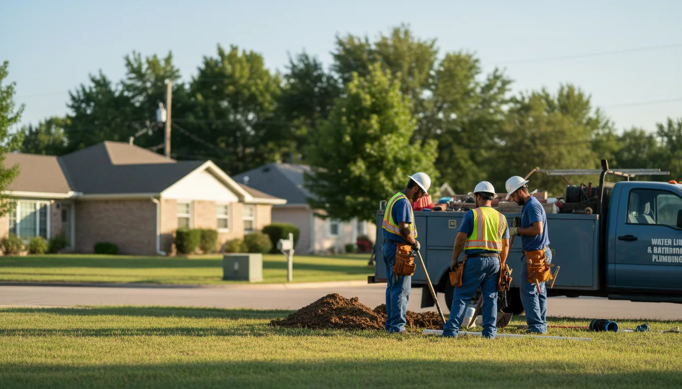 Residential water line and bathroom plumbing service in Springfield, OH